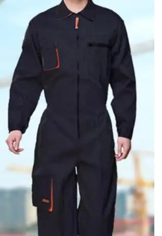 Unisex Work Overall Coverall – Men & Women Mechanic Jumpsuit with Fly Pockets for Workshop, Garage, Warehouse