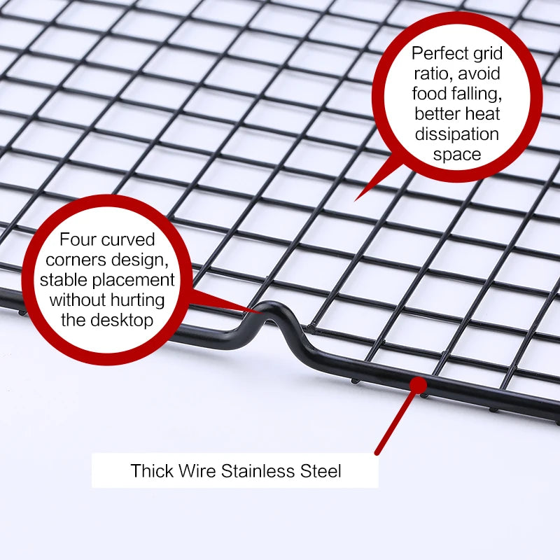 FAISDU Single Layer Stainless Steel Cooling Rack — BBQ Bread Cake Drip Dry Rack Baking Grid Pan Kitchen Tool