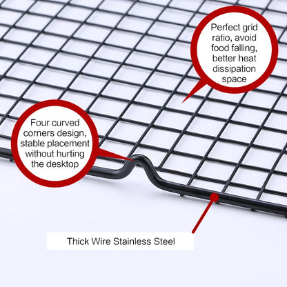 FAISDU Single Layer Stainless Steel Cooling Rack — BBQ Bread Cake Drip Dry Rack Baking Grid Pan Kitchen Tool