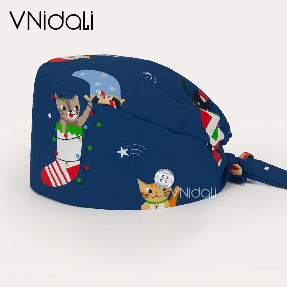 Tooth Printed Scrub Caps – Dental Surgical Hats for Women & Men, Operating Room Medical Hat