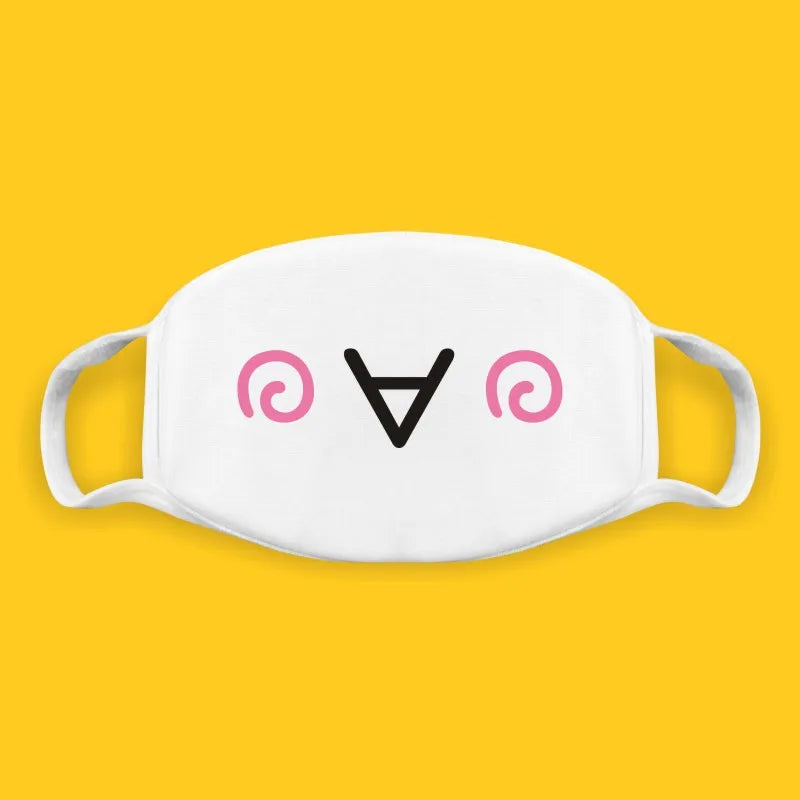 Kawaii Anime Expression Cotton Face Mask – Breathable Smile Mouth Muffle for Unisex Korean Style