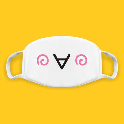 Kawaii Anime Expression Cotton Face Mask – Breathable Smile Mouth Muffle for Unisex Korean Style