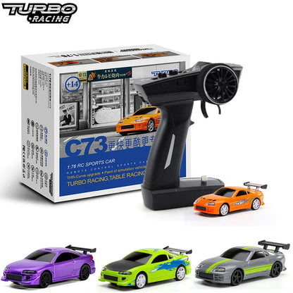 Turbo Racing 1:76 RC Drift Car | C64/C72/C73/C74 with Gyro & Full Remote Control for Kids & Adults