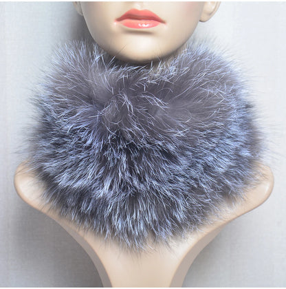 2025 Real Fox Fur Scarf and Headband – Luxury Winter Neck Warmer for Women, 100% Natural Fur, Elastic Ring Muffler