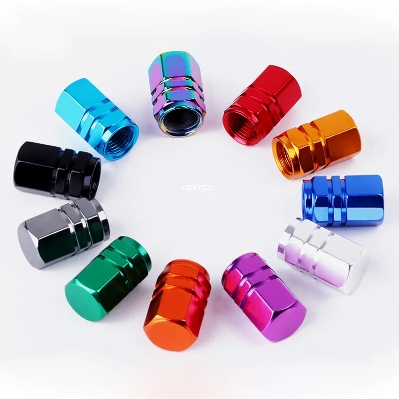 Aluminum Alloy Tire Valve Caps - Waterproof Car Wheel Rim Stem Covers for Automobiles, Motorcycles, Trucks, and Bikes - Air Dust Protection