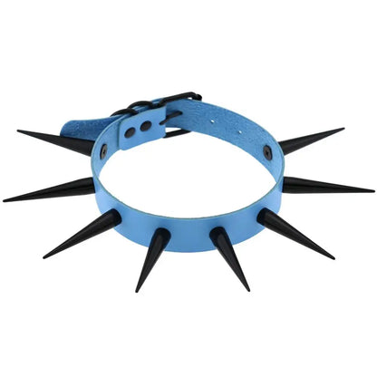 Big Long Spiked Choker Collar – Cool Punk Necklace for Women & Men, Metal Rave Festival Goth Jewelry