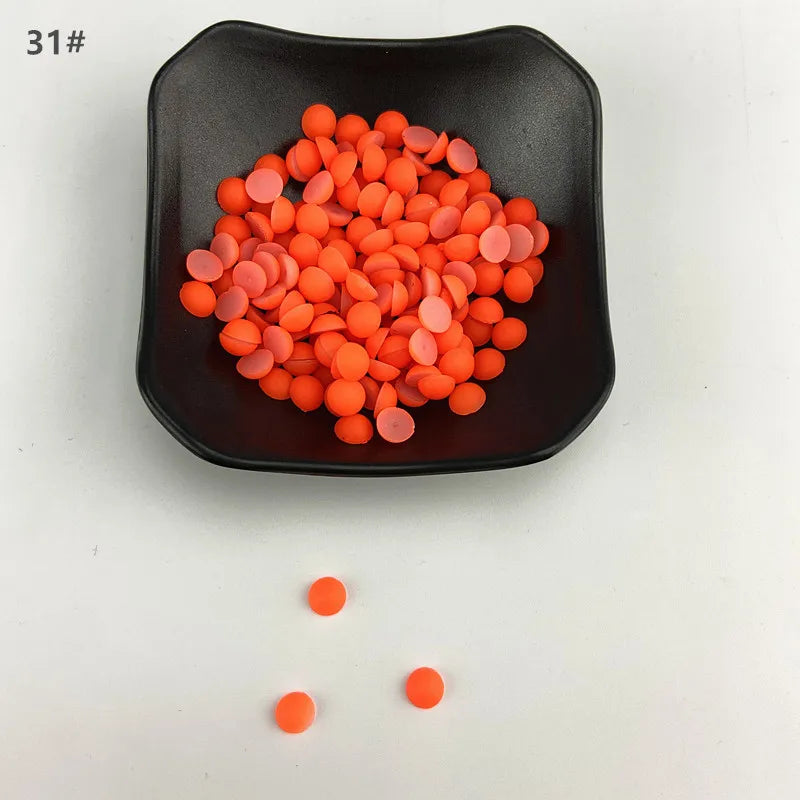 ABS Flat Half Round Beads - 6mm & 10mm Matte Plastic Beads for Clothing Accessories