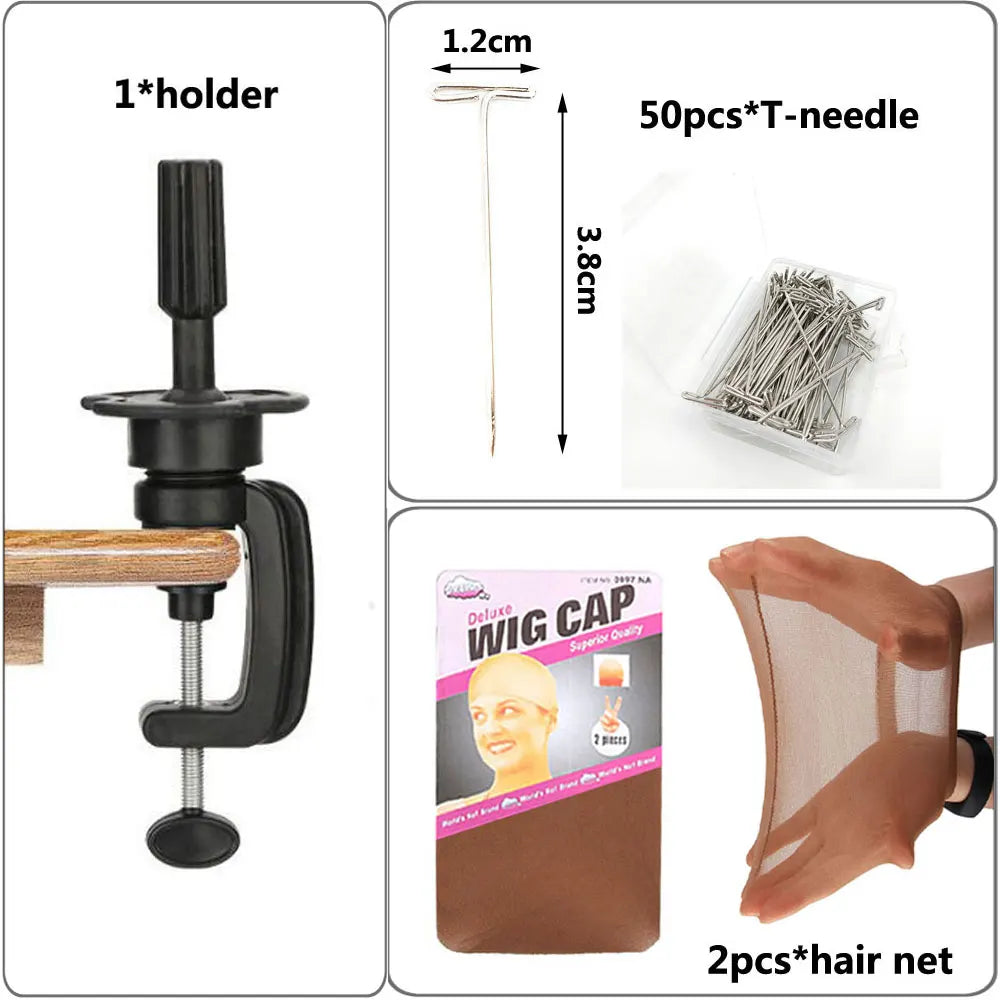 Canvas Wig Head Stand – 21-24 Inch Mannequin for Hairstyling, Wig Display & Making with Support Holder