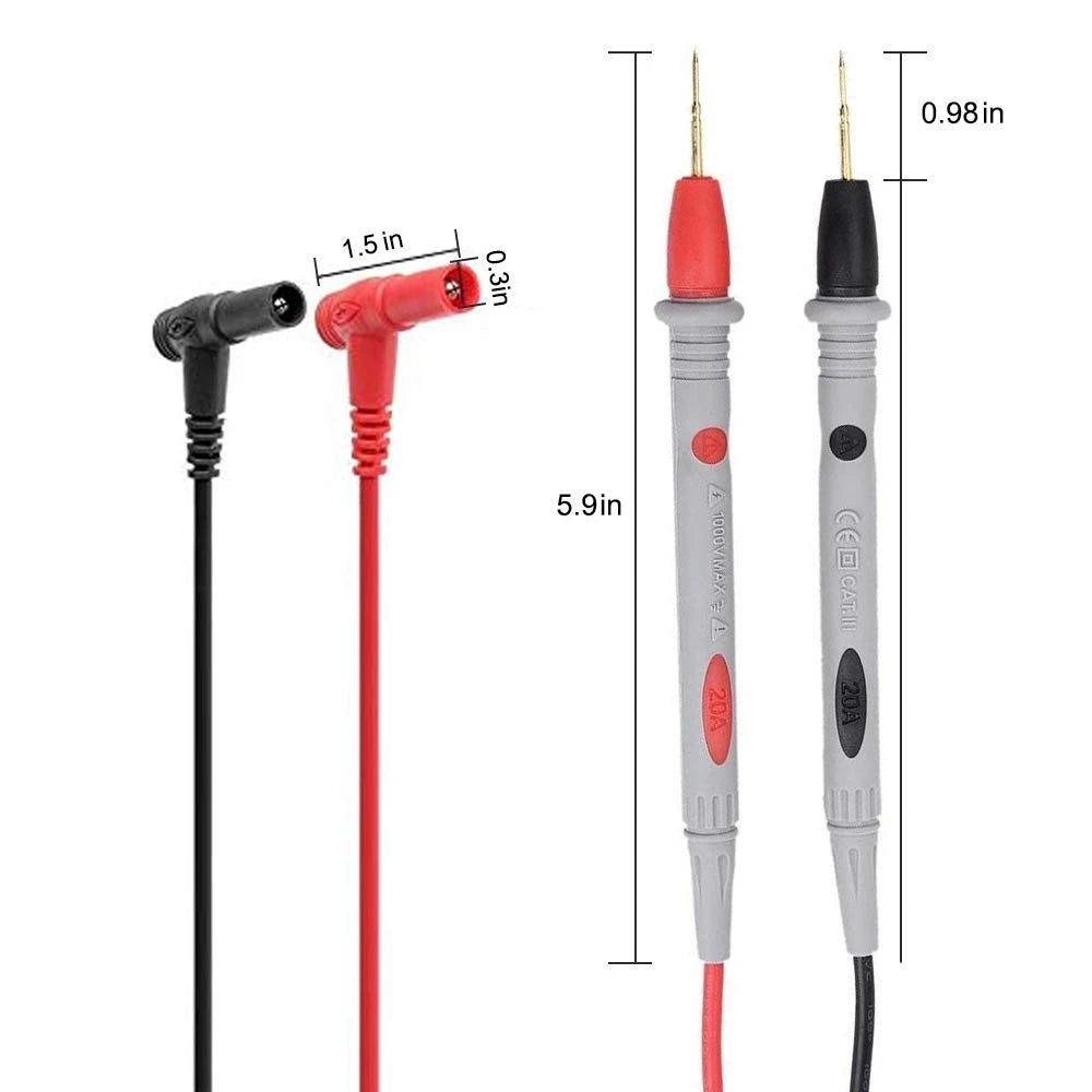 10A/20A 1000V Multimeter Test Leads Probes – Needle Tip Digital Tester Pen Cable for Accurate Electrical Measurement & Diagnostics