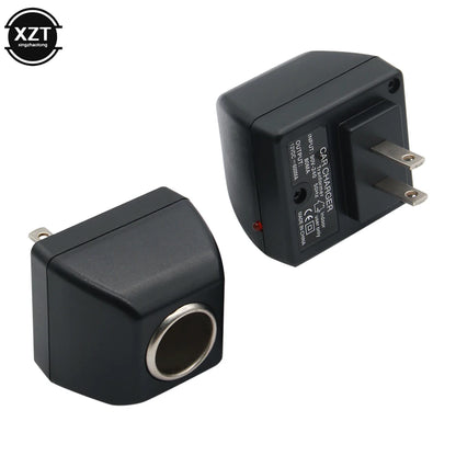 AC to 12V DC Car Socket Adapter - US/UK Plug Power Converter for Automotive Electronic Devices