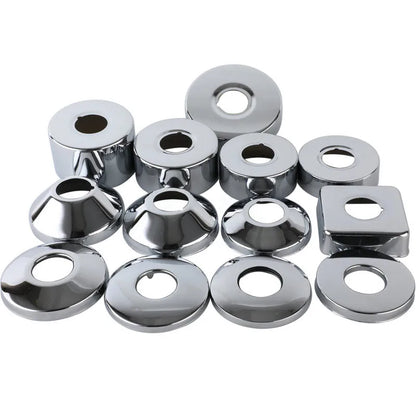 2Pcs Stainless Steel Faucet Decorative Cover – 1/2" & 3/4" Water Pipe Connector Heightening Valve Panel for Kitchen & Shower Faucet Accessories