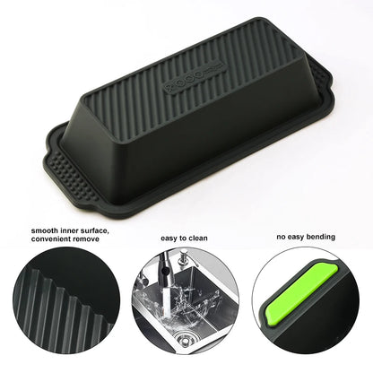 FAIS DU Rectangular Silicone Bread Pan — Non-Stick Toast & Cake Mold, Long Square Bakeware Tray