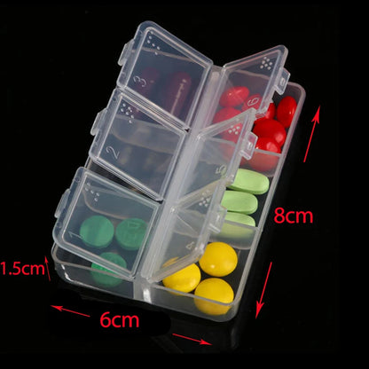 Folding Pill Case – Portable Medicine Organizer, Capsule & Tablet Storage Box, Empty Pillbox Container