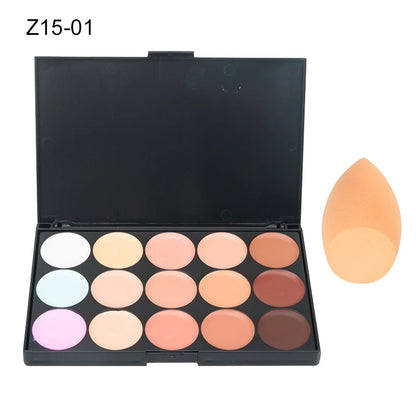 15-Color Professional Concealer & Contour Palette – Full Coverage Camouflage Cream Foundation Makeup Kit