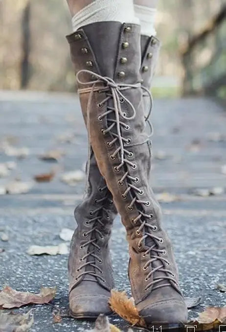 Medieval Knight Boots for Women – Viking Cosplay LARP Shoes, PU Leather Warrior Boots for Carnival, Party & Steampunk Costumes