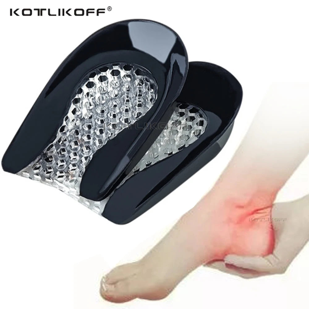 Silicone Gel Heel Pads - Shock Absorbing Cushion Inserts for Foot Support, Heel Comfort & Height Lift