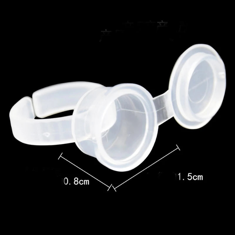 50pcs Disposable Tattoo Ink Ring Cups — Microblading & Permanent Makeup Pigment Tool Accessories