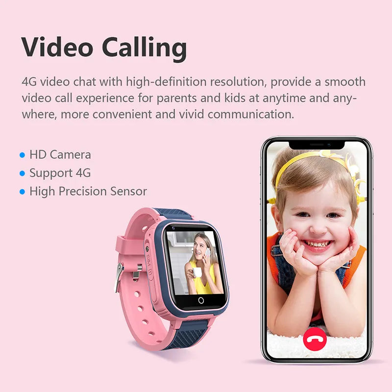 LT21 4G Kids Smart Watch with GPS, WiFi, Video Call, SOS, IP67 Waterproof - Child Safety Tracker and Location Monitor Phone Watch