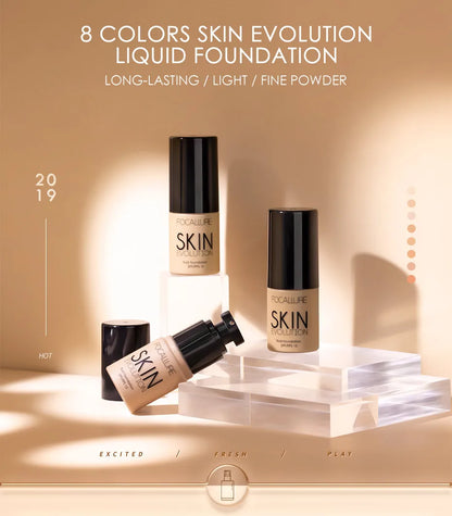 Focallure Liquid Foundation Cream — Full Coverage, Oil-Control Moisturizing Base & Concealer for Women