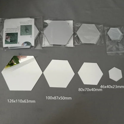 Hexagon Acrylic Mirror Wall Stickers - 6/12Pcs DIY Removable Decorative Decals for Home Decor
