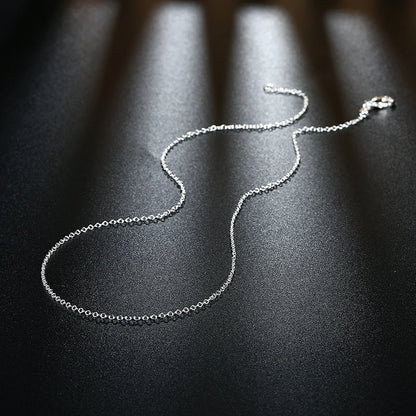 10PCS 925 Sterling Silver Snake Chain Necklaces — 1mm, 16–30 Inch for Women & Men, Fashion Jewelry