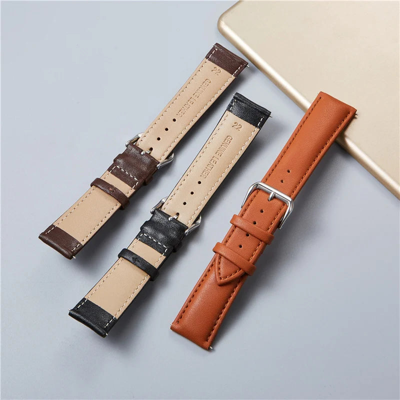 Genuine Leather Watchbands – Calfskin Replacement Straps for Men & Women, 18mm-24mm