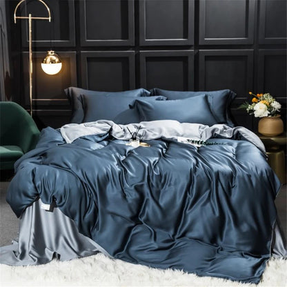 Liv-Esthete 100% Silk Bedding Set - Mulberry Silk Quilt Cover, Bed Sheet & Pillowcase, Queen/King Size Bed Linen