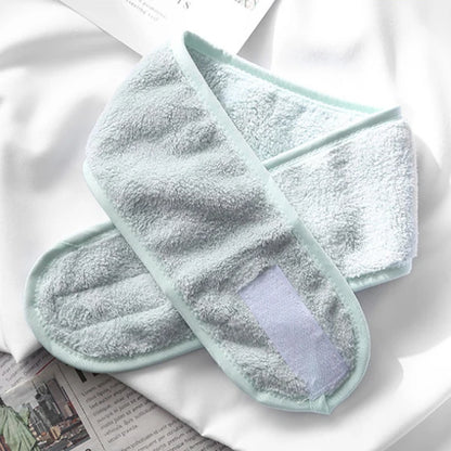 Women Soft Coral Fleece Toweling Hairband – Adjustable Makeup & Bath Headband for Washing Face, Spa & Facial Hair Holder Accessory