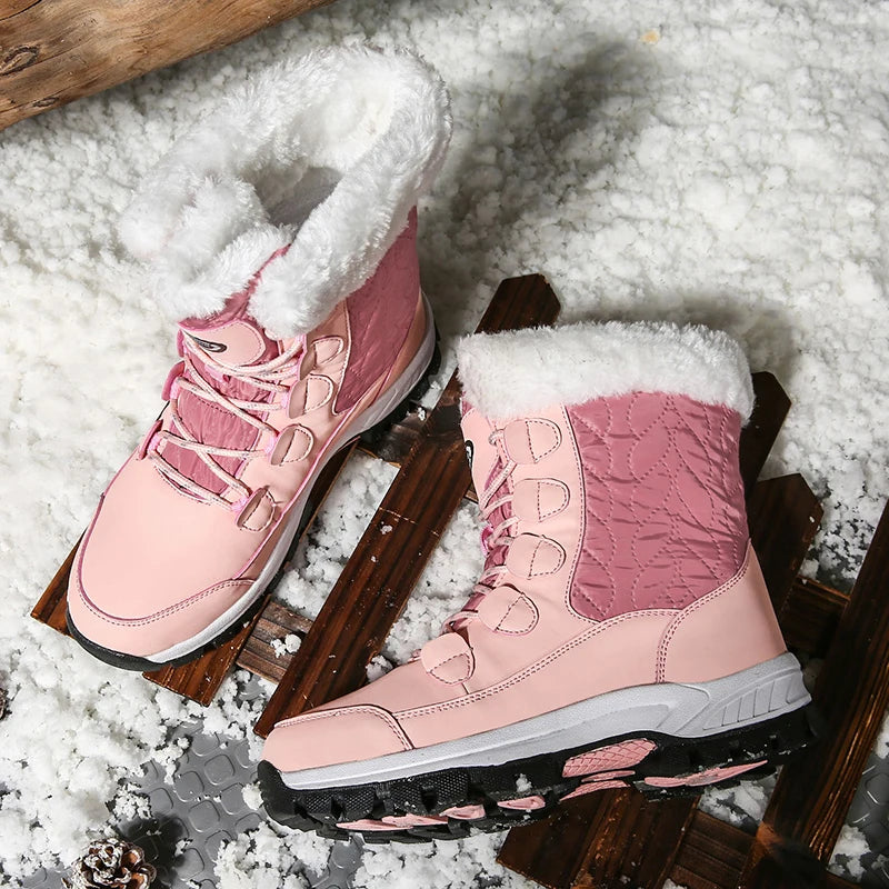 Moipheng Women’s Classic Snow Boots – Winter Warm Handmade Platform Ankle Boots, Size 42