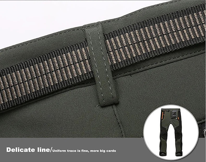 LNGXO Men’s Fleece Hiking Pants – Thick Warm Winter Waterproof & Windproof Soft Shell Ski, Trekking, and Camping Trousers