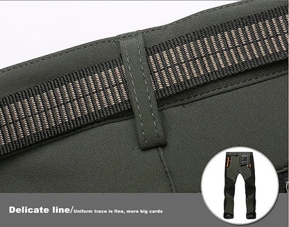 LNGXO Men’s Fleece Hiking Pants – Thick Warm Winter Waterproof & Windproof Soft Shell Ski, Trekking, and Camping Trousers