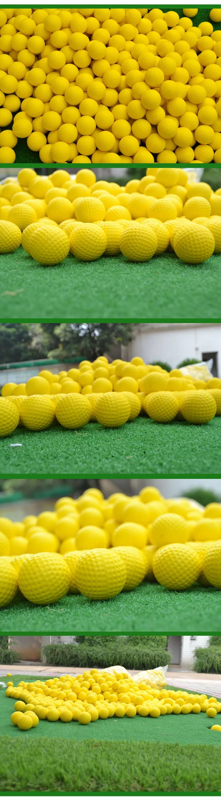 10pcs Yellow PU Foam Golf Balls – Sponge Elastic Indoor & Outdoor Practice Training Balls