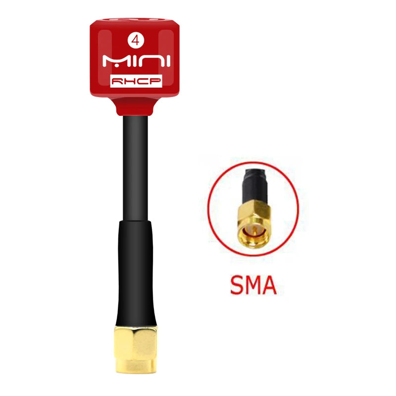 5.8G 4 RHCP Lollipop FPV Antenna – High Gain 2.8dBi SMA/RP-SMA/MMCX/UFL for Racing Drones