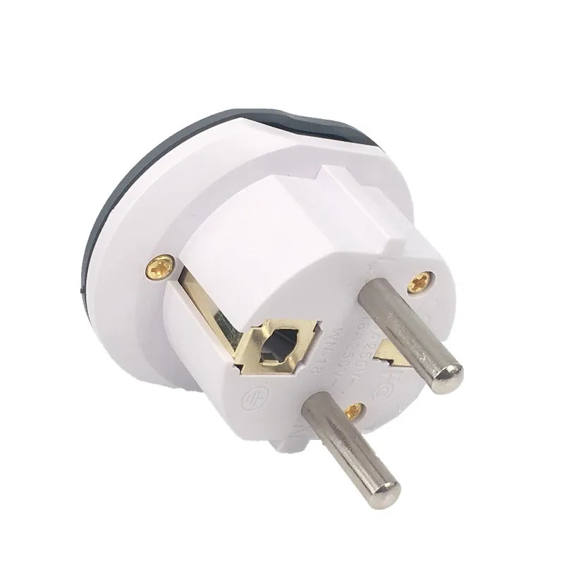 Korea EU Plug Adapter 16A 250V – High-Quality Universal Travel Converter with 2 Round Sockets for AU, US, UK, CN to EU/KR Wall Socket