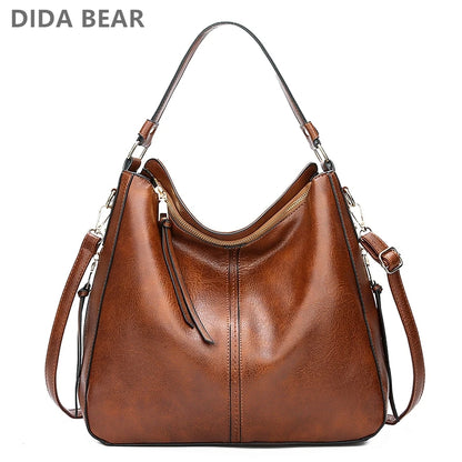 DIDABEAR Leather Hobo Bag for Women - Fashion Shoulder Bag, Large Capacity Vintage Tote Purse