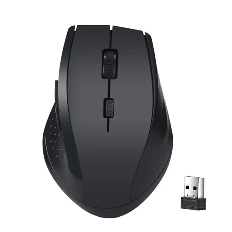 2.4GHz Wireless Optical Gaming Mouse - 1200DPI, 6 Keys, USB Receiver Included, Compatible with Laptops