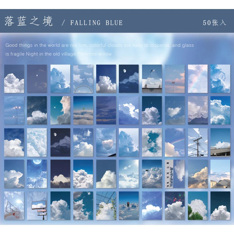 Yoofun 50 Sheets Aesthetic Sticker Book - Natural Scenery Art Painting Stickers for Scrapbooking Planner Journaling