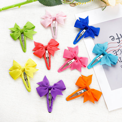 20pcs Snap Hair Clips with 2-Inch Grosgrain Ribbon Bows – No Slip Barrettes for Infant, Toddler, Baby Girls