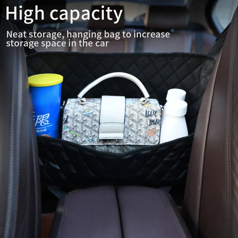 SEAMETAL PU Leather Car Handbag Holder - Seat Back Hanging Storage Organizer for Auto Interior