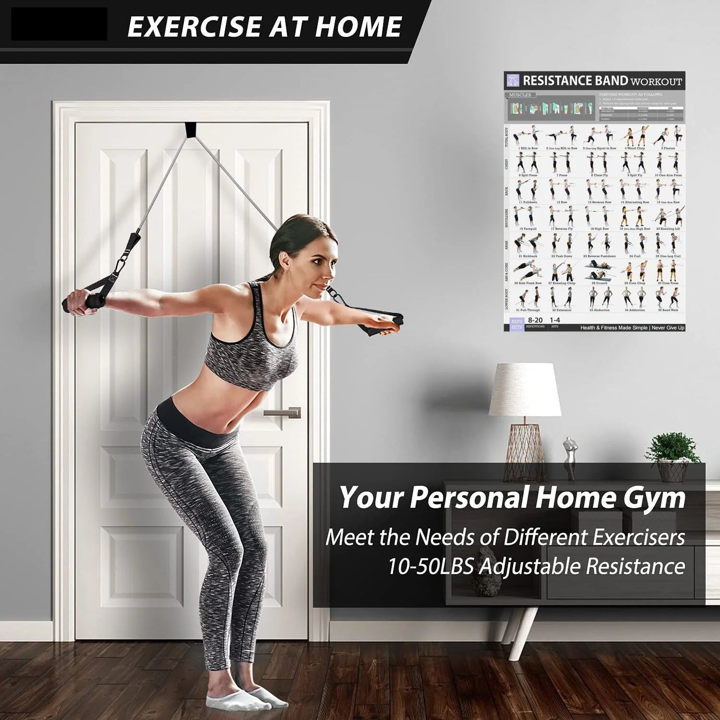 300lb Booty Resistance Band Set – Elastic Workout Harness for Home, Gym, Training & Dumbbell Exercises