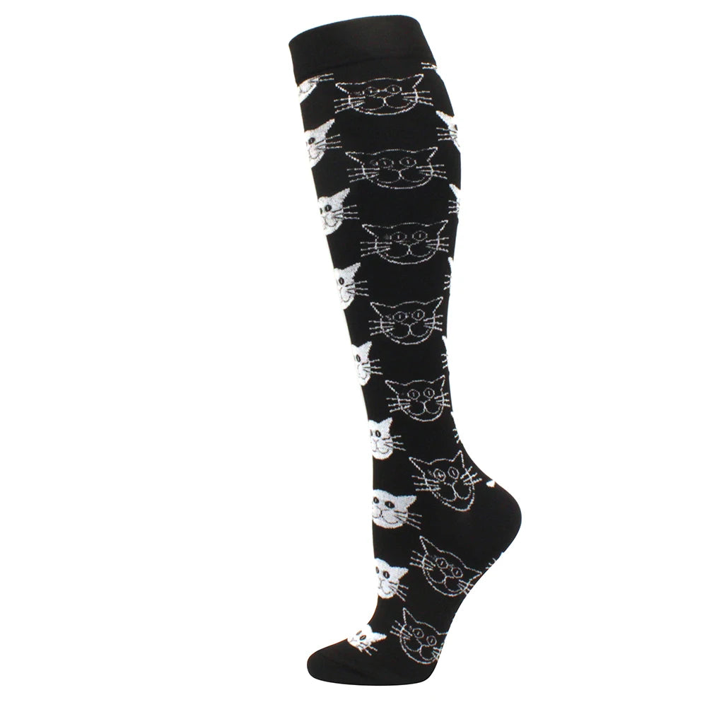 Compression Support Socks for Men & Women – Running Nursing Stockings for Edema, Varicose Veins & Blood Circulation Sports Wear