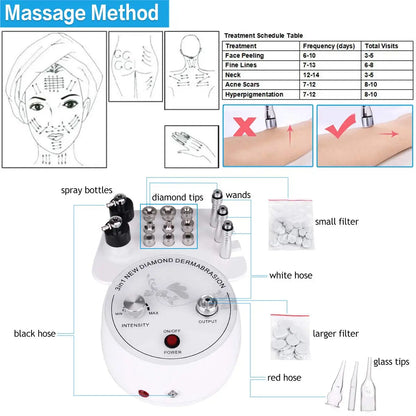 AOKO 3-in-1 Diamond Microdermabrasion Machine – Vacuum Suction & Water Spray Tool for Facial Moisturizing & Skin Exfoliation