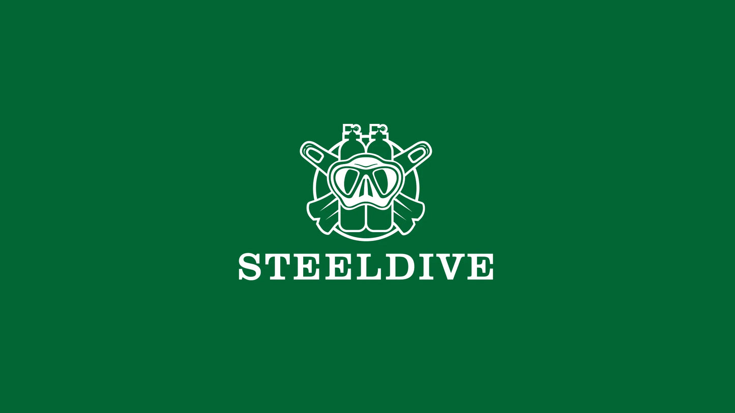 Steeldive SD1970 Men’s Automatic Dive Watch — 200M Waterproof, White Date Background, AR Coating Sapphire Glass, NH35 Black Dial Turtle Design