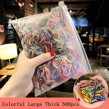 1000pcs Colorful Disposable Rubber Hair Bands for Girls – Small Ponytail Scrunchies, Fashion Hair Accessories Pack