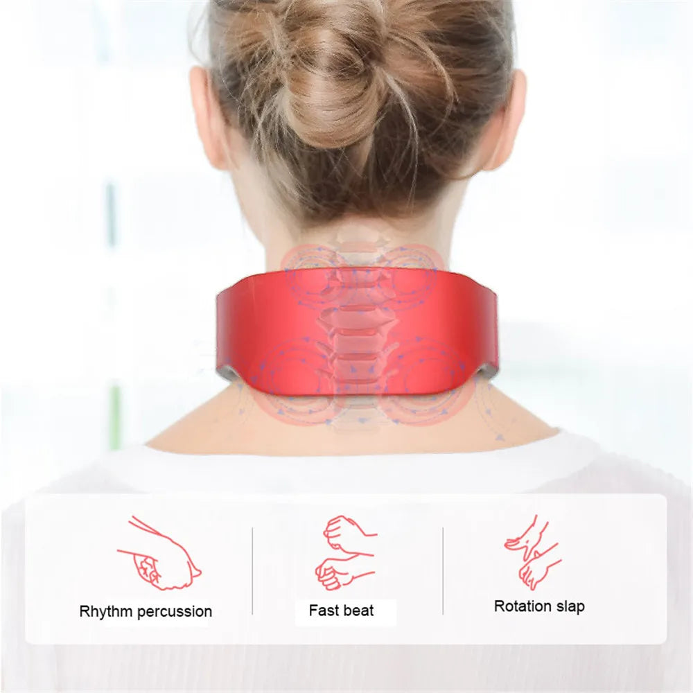 Electric Neck and Shoulder Pulse Massager - 6 Modes, 9 Levels Adjustable Heat - Relax Cervical Vertebra, Relieve Pain - Kneading Machine for Pain Relief