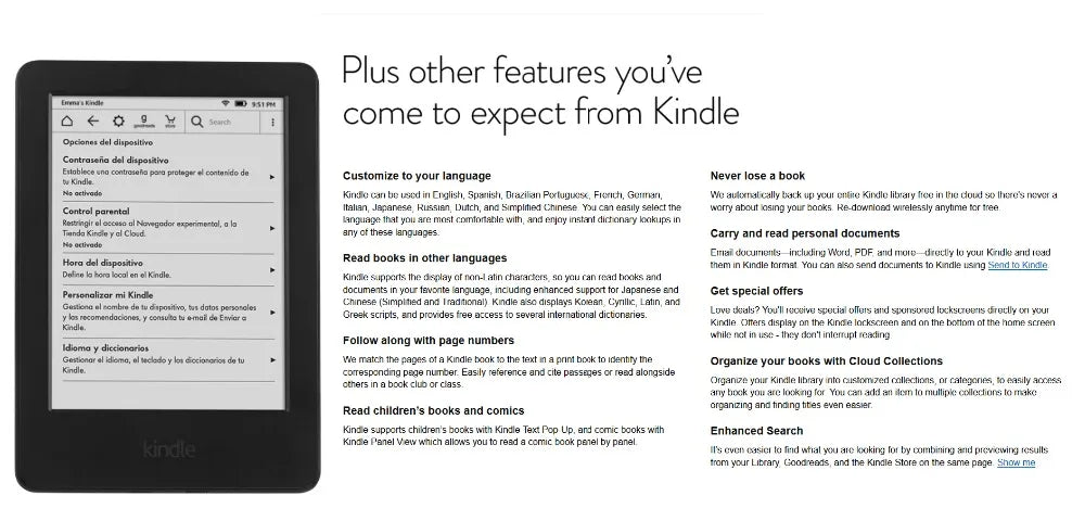 Original Kindle 6th & 8th Gen E-Book Reader, 6-Inch E-Ink Touchscreen, WiFi, No Light, Better Than Kobo E-Reader