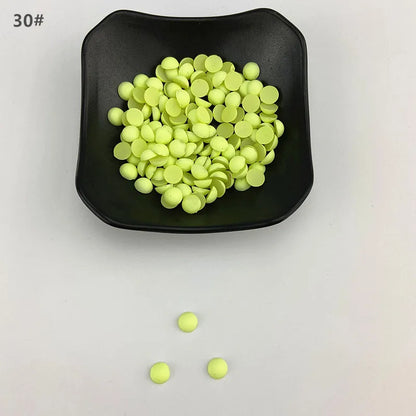 ABS Flat Half Round Beads - 6mm & 10mm Matte Plastic Beads for Clothing Accessories