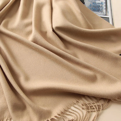 Desgine Solid Cashmere Scarf – Warm Autumn Winter Shawl Wrap with Tassels, Unisex Pashmina for Women and Men 2024