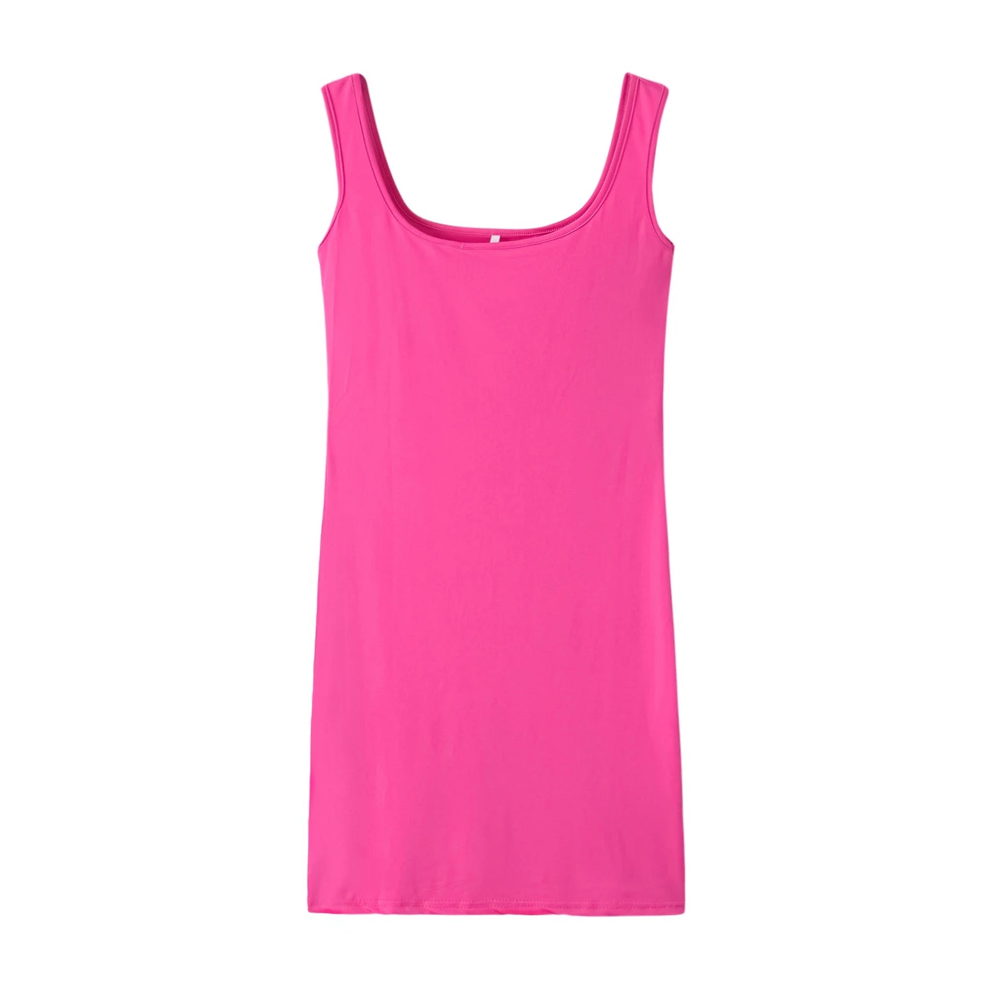 Women's Summer Solid Color Strap Dress - Casual Sleeveless Everyday Fashion Mini Dress