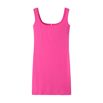 Women's Summer Solid Color Strap Dress - Casual Sleeveless Everyday Fashion Mini Dress
